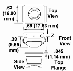 Mini Clip-In Receptacle Dimension Drawing