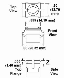 Mini Snap-In Receptacle Dimension Drawing