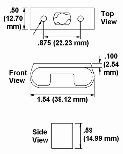 Rivet-In Receptacle Dimension Drawing