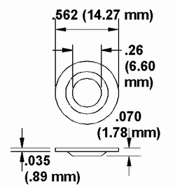 Solid Stud Retainer Dimension Drawing