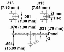 Pan Head Latch Dimension Drawing