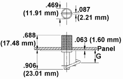 Knurled Head Dimension Drawing