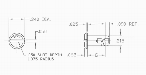 3506-SC Stud Dimension Drawing