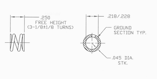 3506-SC Spring Dimension Drawing