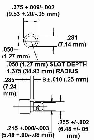 3506-SC Stud Dimension Drawing