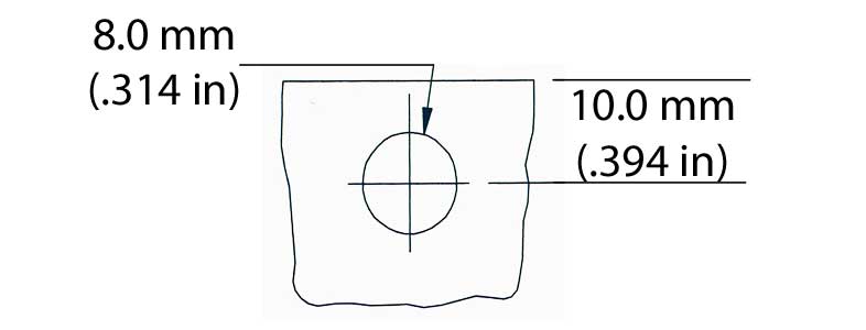 4mm Slip-On Support Prep Drawing