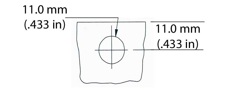 6mm Slip-On Support Prep Drawing