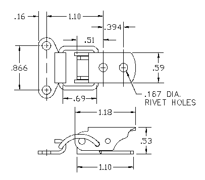 Toggle Latch Dimension Drawing