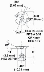 Racex Head Stud Drawing