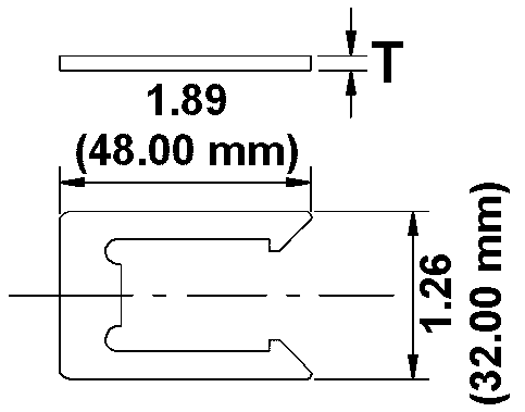 Push-to-Latch Slide Latch Snap Clip Dimension Drawing