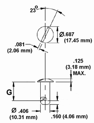 Oval Head Stud Drawing