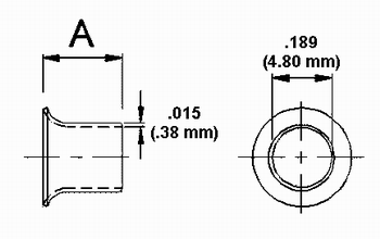 Oval Head Stud Full Grommet Dimension Drawing