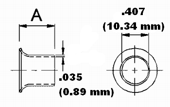 Oval Head Stud Full Grommet Dimension Drawing