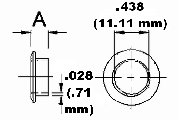 Flush Head Stud Full Grommet Dimension Drawing