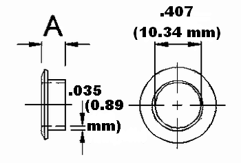 Flush Head Stud Full Grommet Dimension Drawing