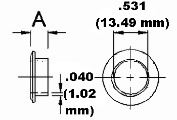 Flush Head Stud Full Grommet Dimension Drawing