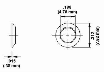 Aluminum Half Grommet Dimension Drawing