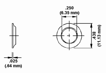 Aluminum Half Grommet Dimension Drawing