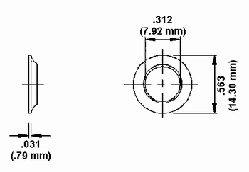 Alumnium Half Grommet Retainer Dimension Drawing