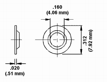 Plastic Half Grommet Retainer Dimension Drawing