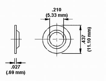Plastic Half Grommet Dimension Drawing