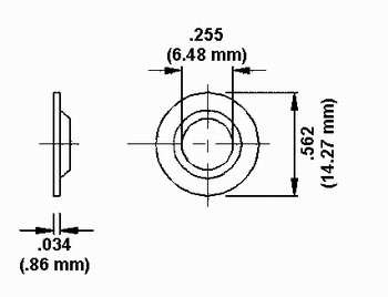 Plastic Half Grommet Dimension Drawing