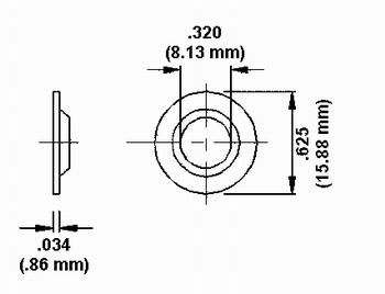 Plastic Half Grommet Dimension Drawing