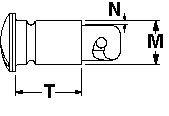 Oval Head Stud Thick Panel Grommet Dimension Drawing