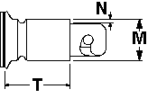 Flush Head Thick Panel Grommet Dimension Drawing