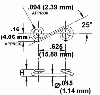 S-Spring Receptacle Dimension Drawing
