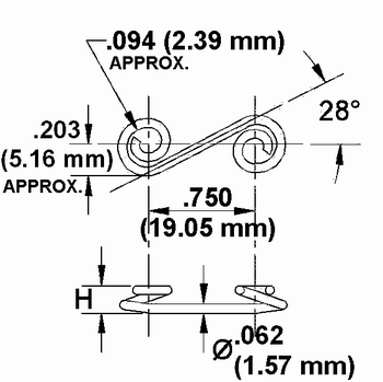 S-Spring Receptacle Dimension Drawing