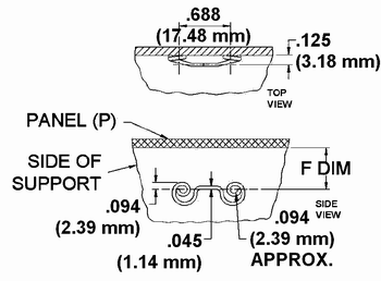 Side Mount Spring Dimension Drawing