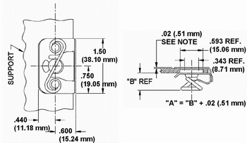 Slip-On Receptacle Dimension Drawing
