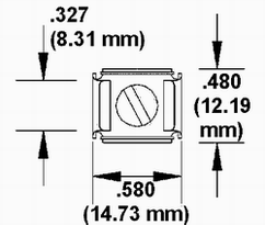 Square Hole Receptacle Dimension Drawing Top View