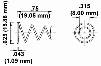 Retaining Spring Dimension Drawing