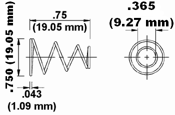 Retaining Spring Dimension Drawing