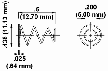 Retaining Spring Dimension Drawing