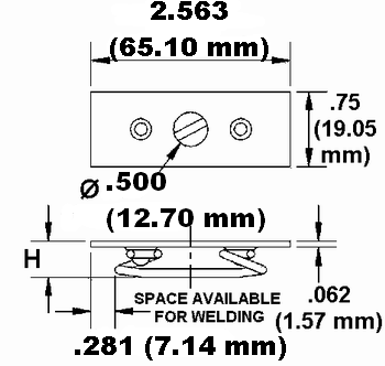 Weld Plate Receptacle Dimension Drawing