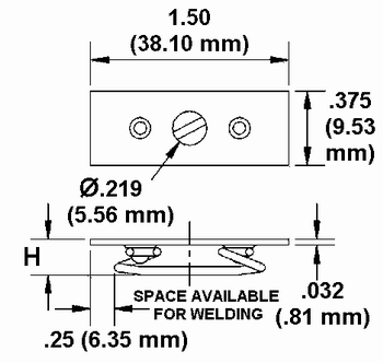 Weld Plate Receptacle Dimension Drawing