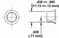 Oval and Oval Wing Full Grommet Retainer Dimension Drawing