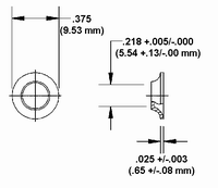 Half Grommet Retainer Dimension Drawing