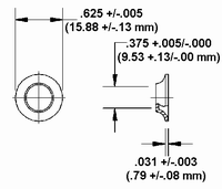 Half Grommet Retainer Dimension Drawing