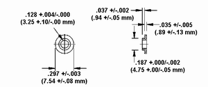 Floating Receptacle Spacers Dimension Drawing