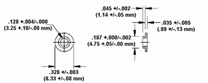 Floating Receptacle Spacers Dimension Drawing