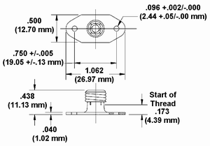 Rigid Threaded Receptacle Dimension Drawing