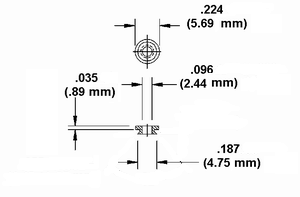 Floating Threaded Receptacle Spacers Dimension Drawing