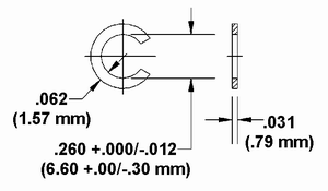 Retaining Ring Dimension Drawing