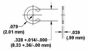 Retaining Ring Dimension Drawing