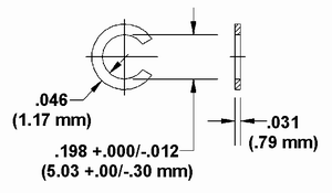 Retaining Ring Dimension Drawing